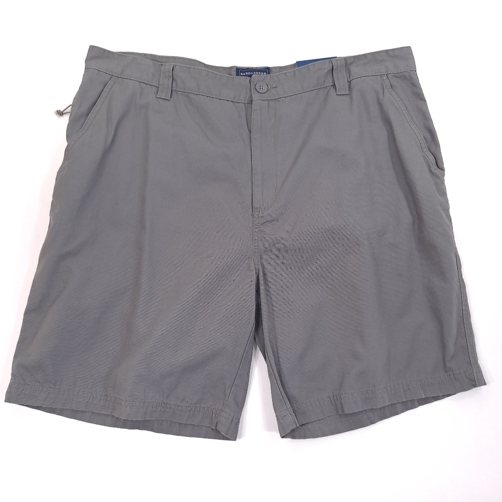 Saddlebred Men's Canvas Shorts Zip Pockets Chimney Gray 100% Cotton - Size 40/9